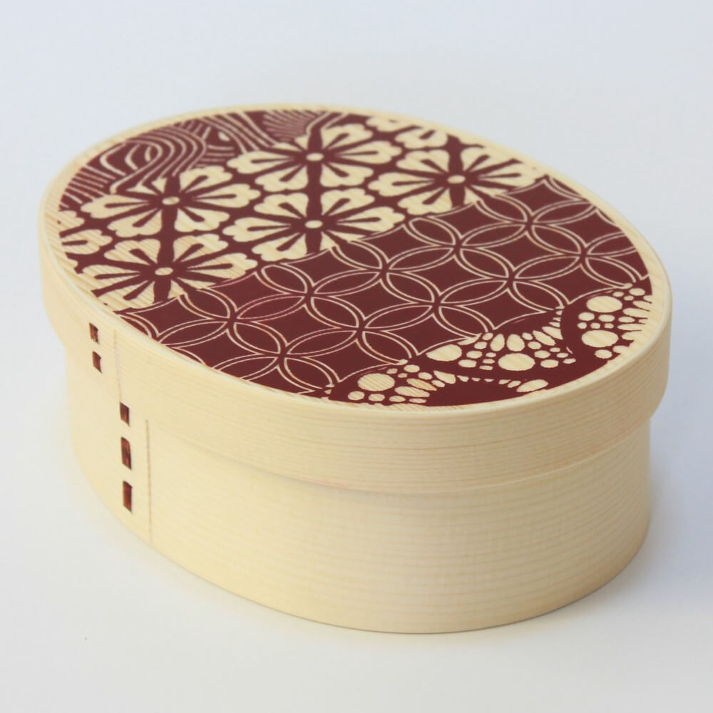heian red magewappa wood bento box