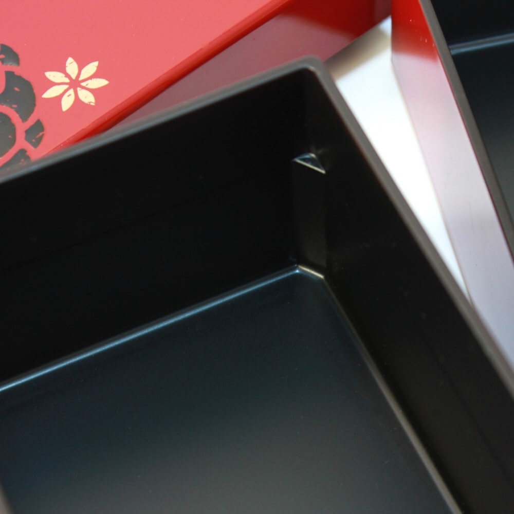 indent inside hakoben red bento box