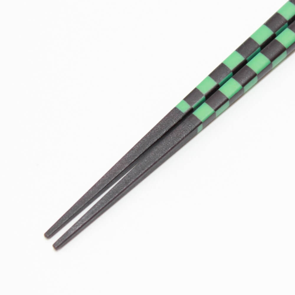 japanese style pointed tips ichimatsu green chopsticks