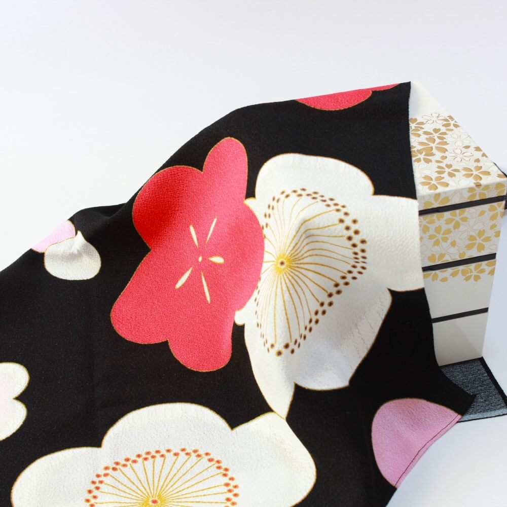 kasane ume black furoshiki covering bento box