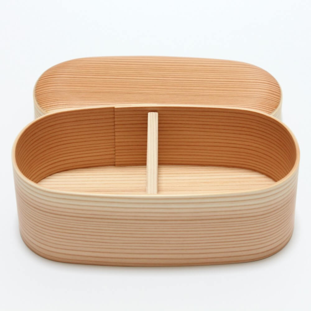 lid open side profile kabusefuta wood bento box