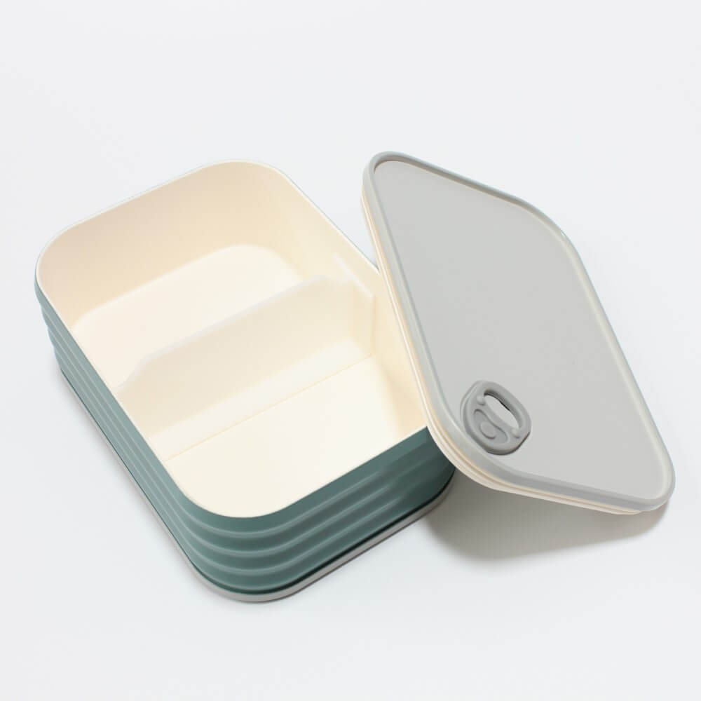 lid opened grey eatcan bento box