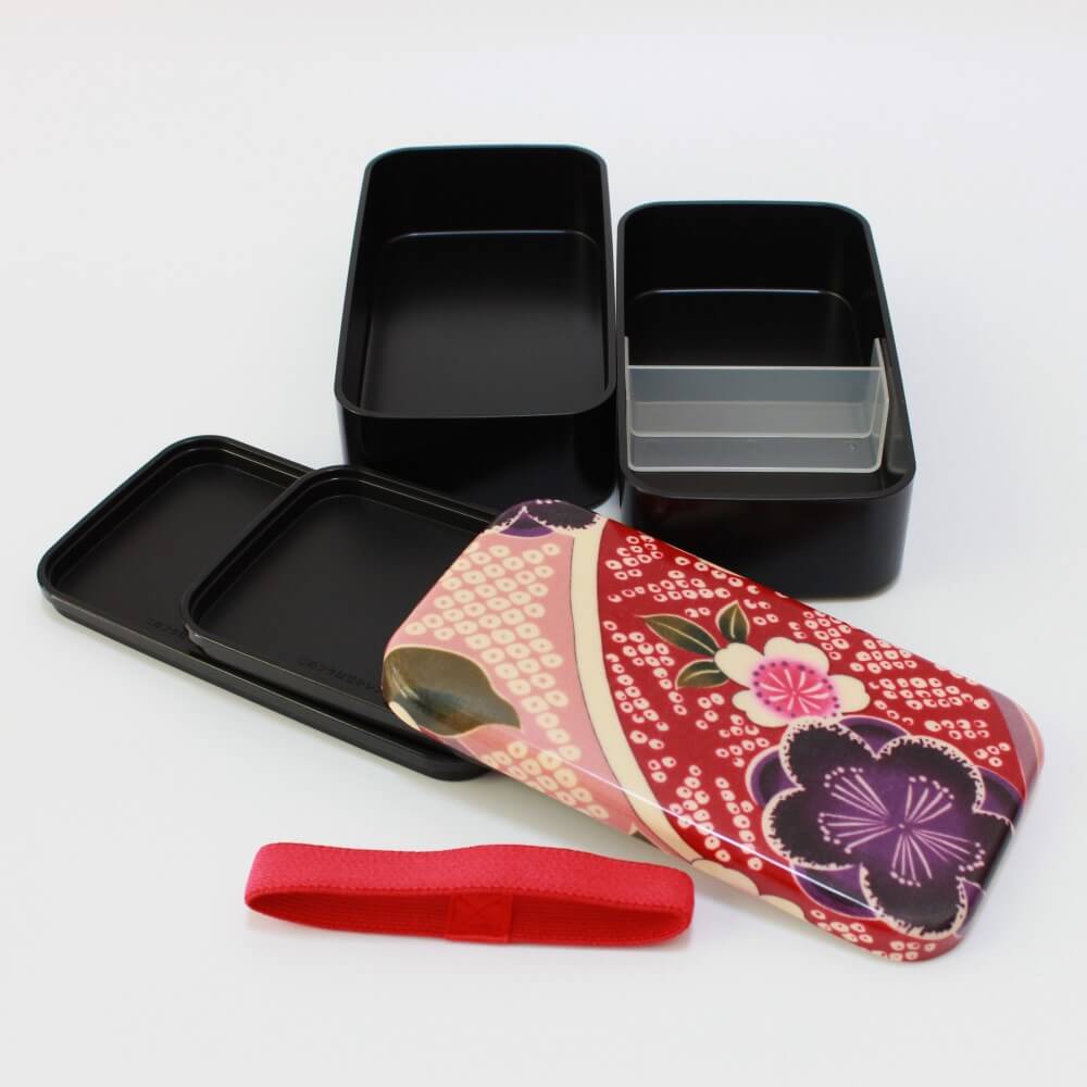 all compoenents sakura blossoms rectangle bento box