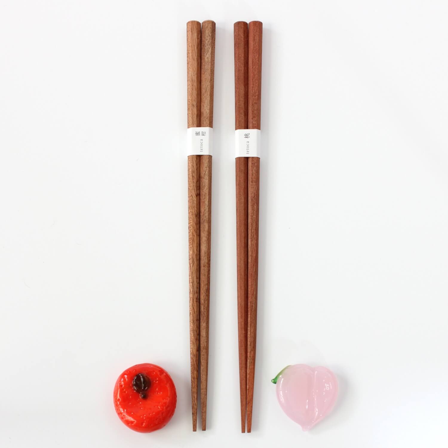 Tetoca Mandarin and Peach Chopsticks Gift Set | Wooden Hand Made