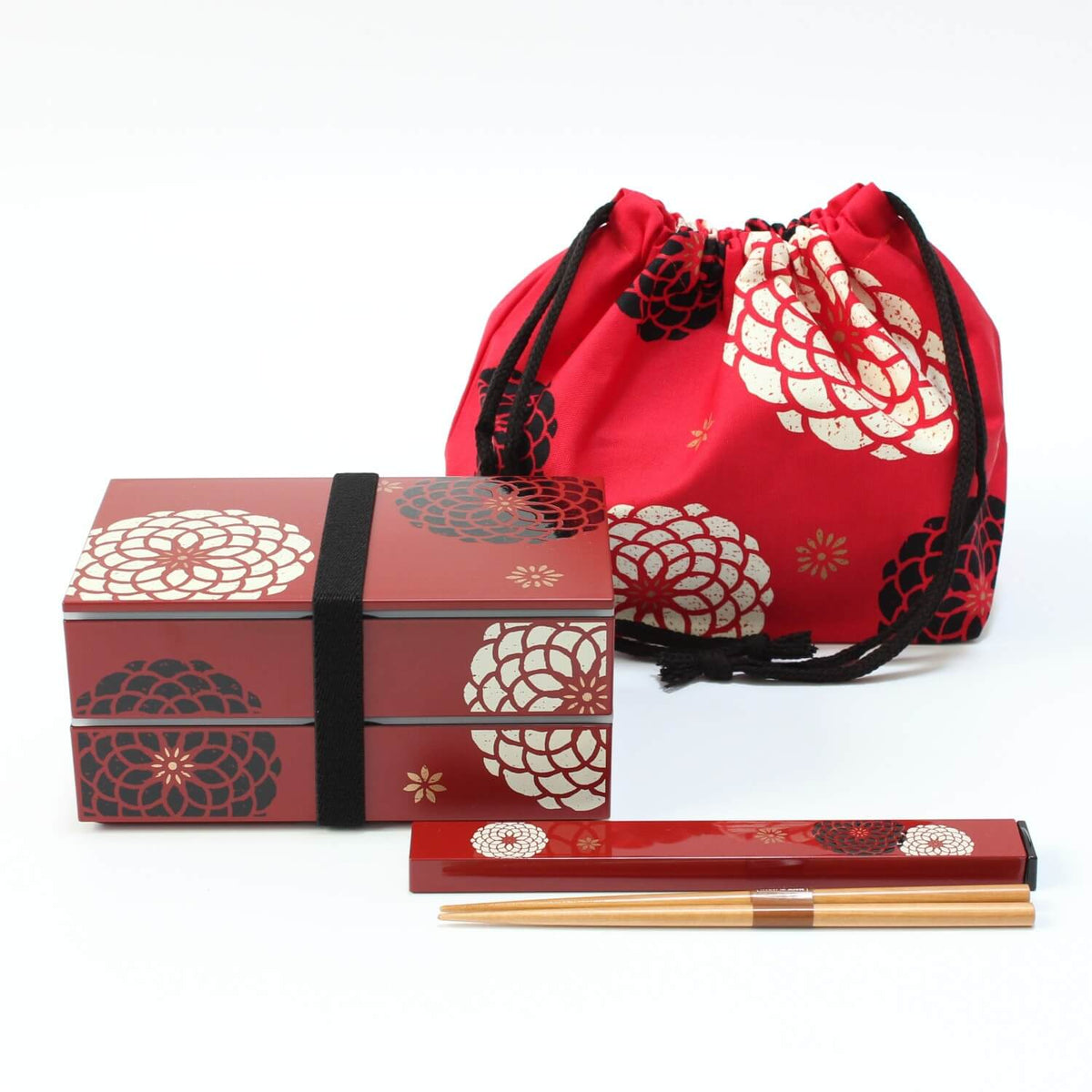 momoka rectangle red bento box set