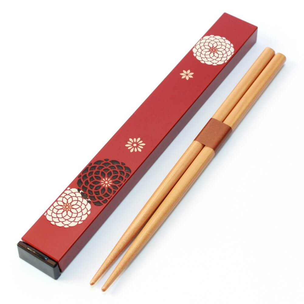 momoka red chopsticks case set