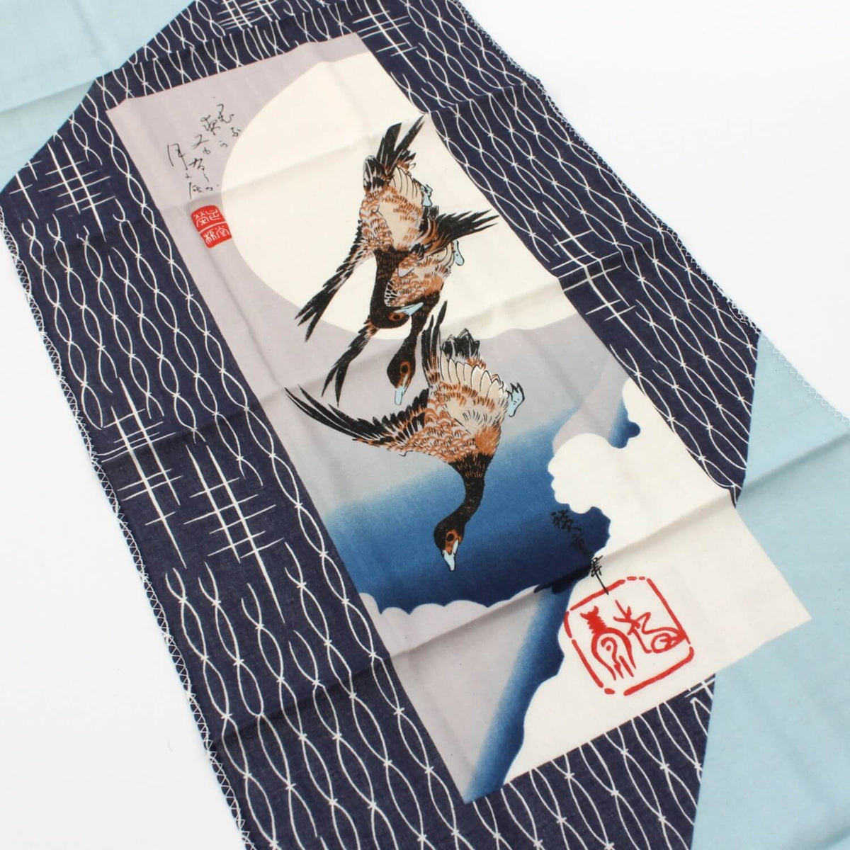 Yamamotojin Double Gauze Tenugui Moon and Geese