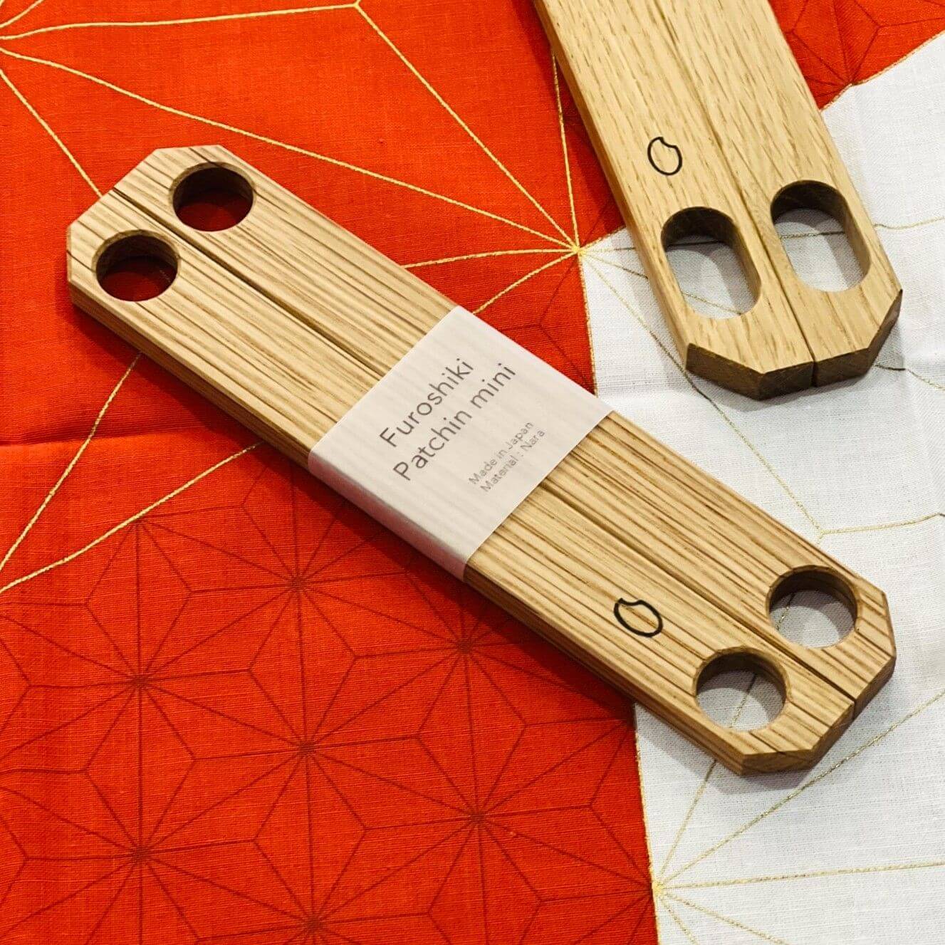 oak wood furoshiki patchin handles mini size