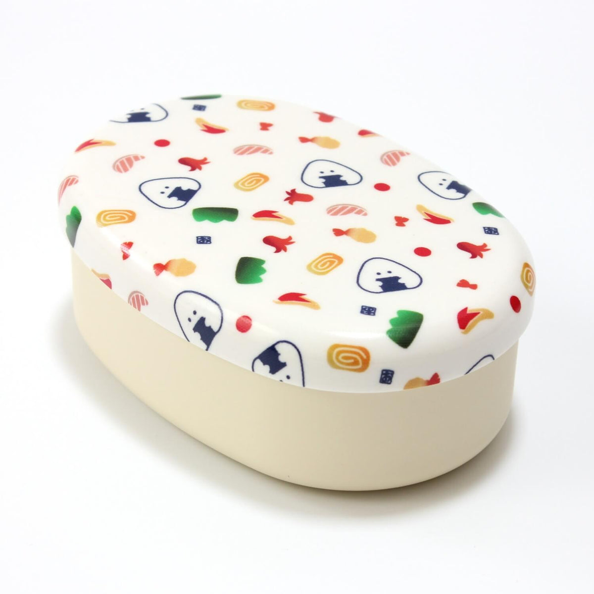 onigiri and okazu korokoro white 1 tier bento box from gyutto onigiri san