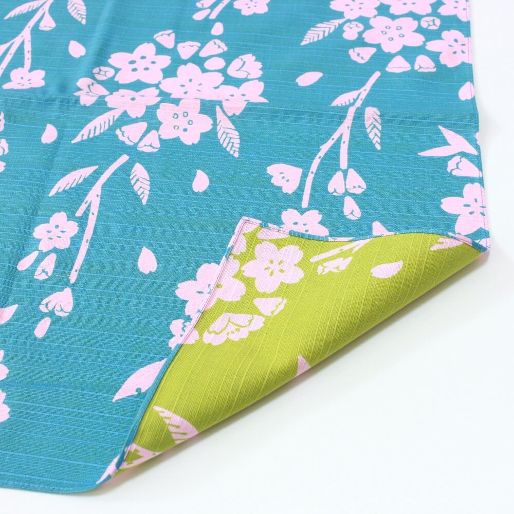 omotenashi sakura baby blue green furoshiki double sided