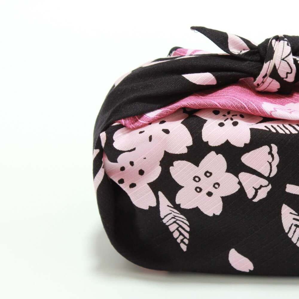omotenashi sakura charcoal black pink furoshiki