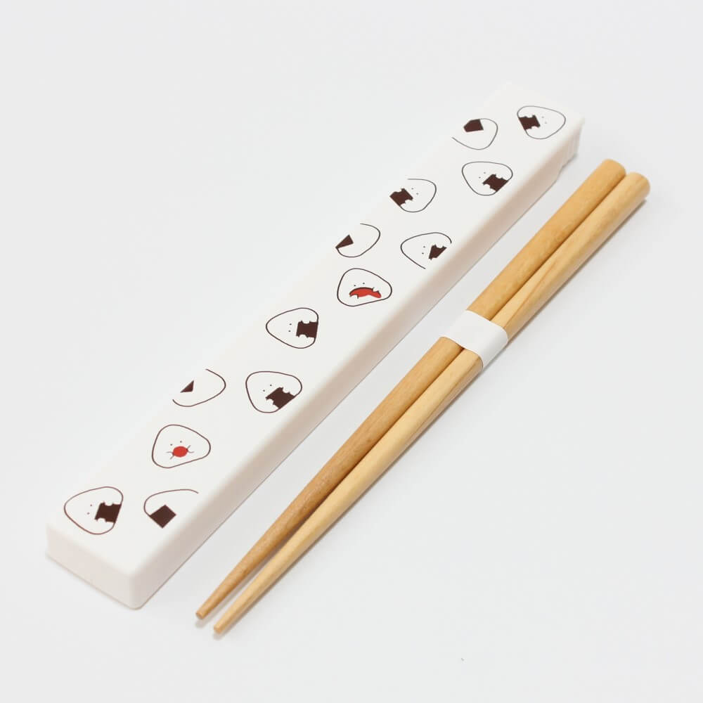 onigiri chopsticks case set white