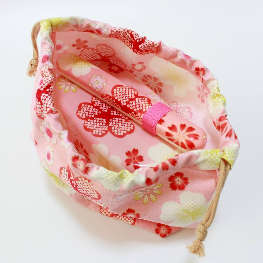 opened kimono yume sakura bento lunch bag