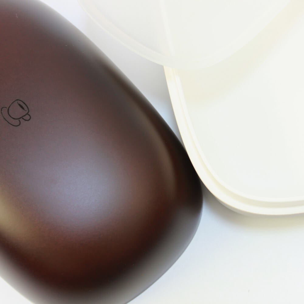 overhead shot bread loaf shaped bento box