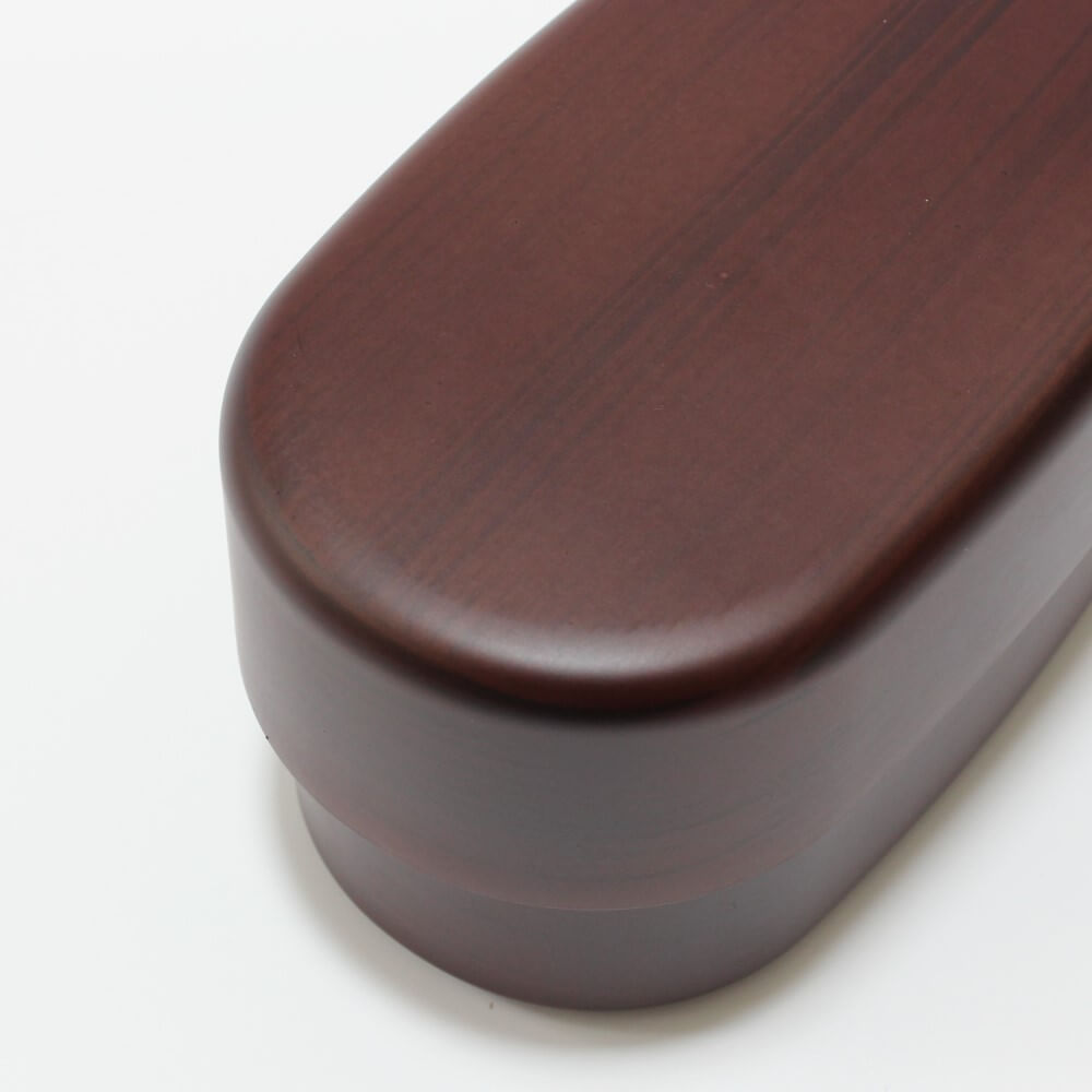 overhead shot oval tochi mokume bento box lid