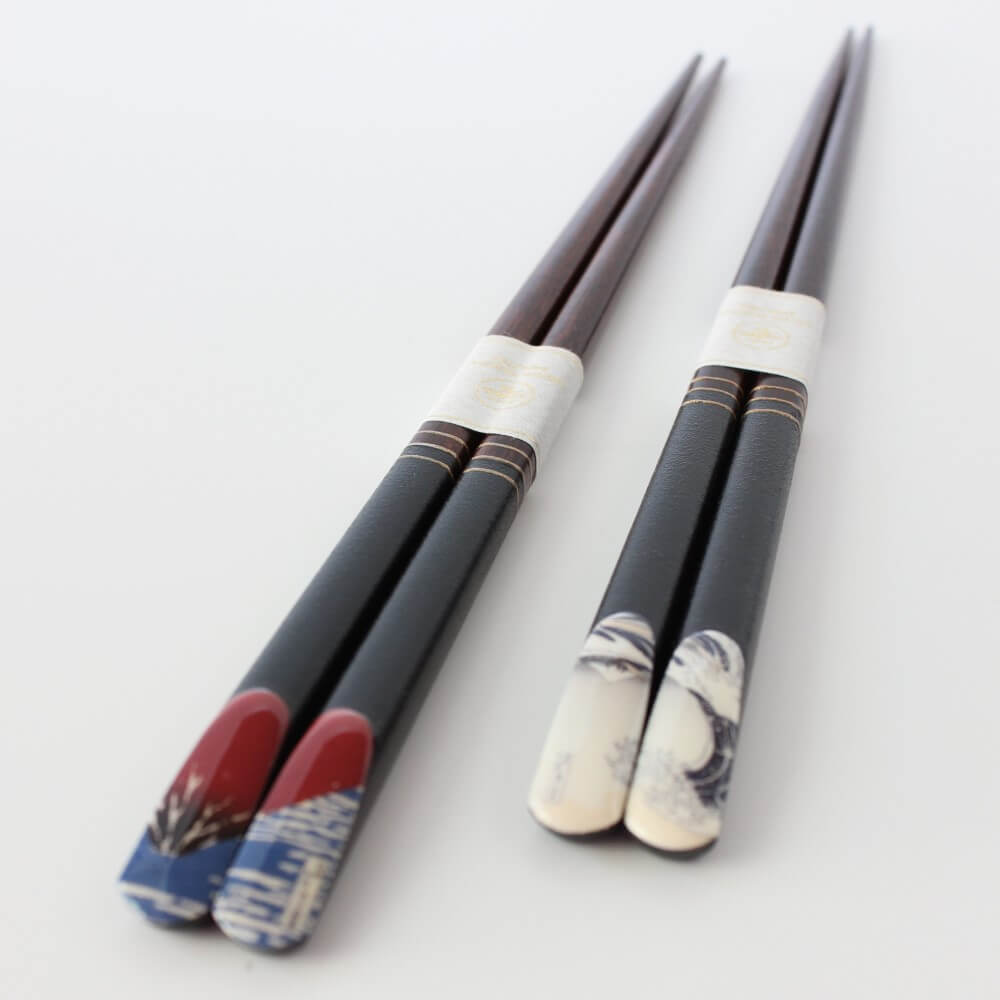 red fuji great wave ukiyoe chopsticks length