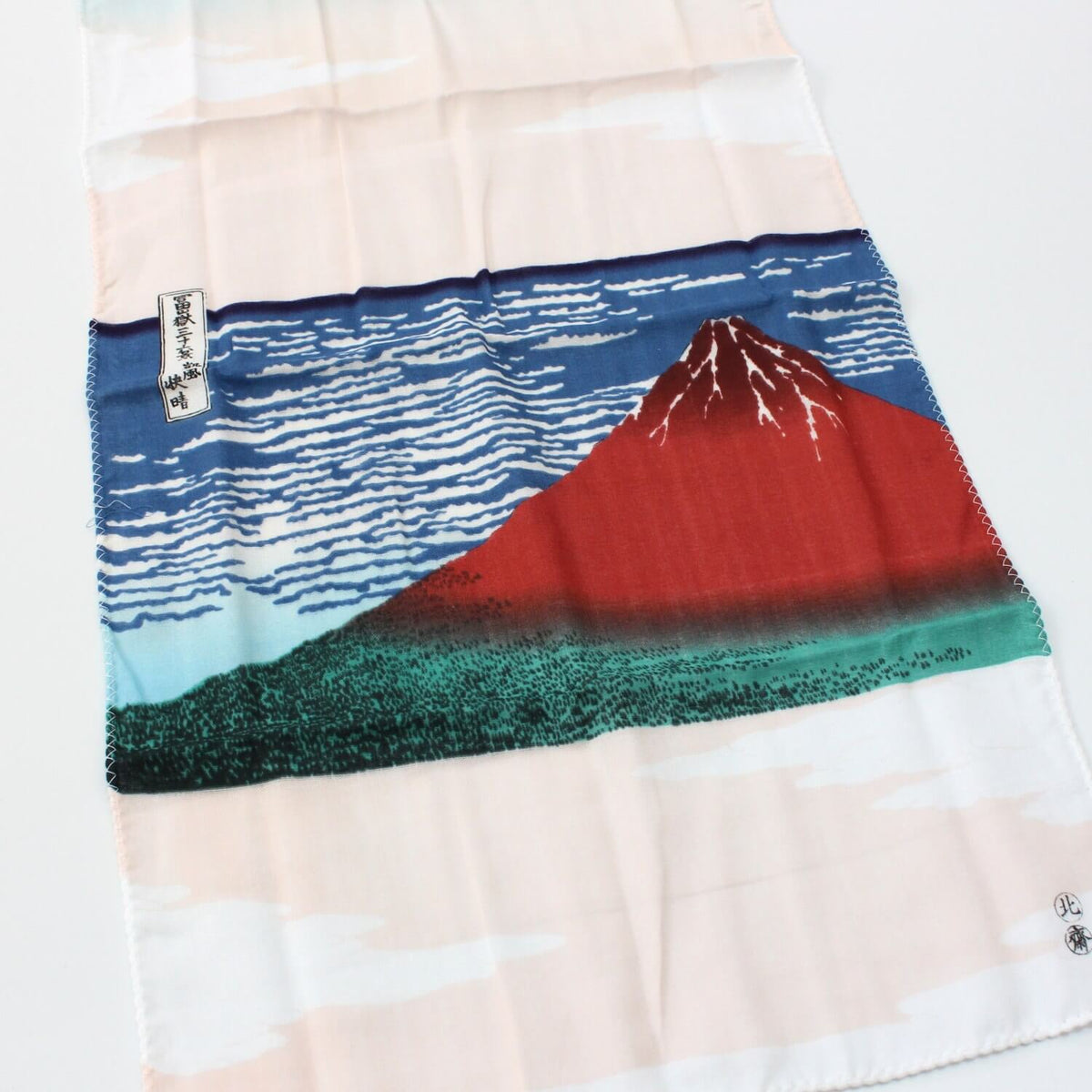 Yamamotojin Double Gauze Tenugui Hokusai Red Fuji