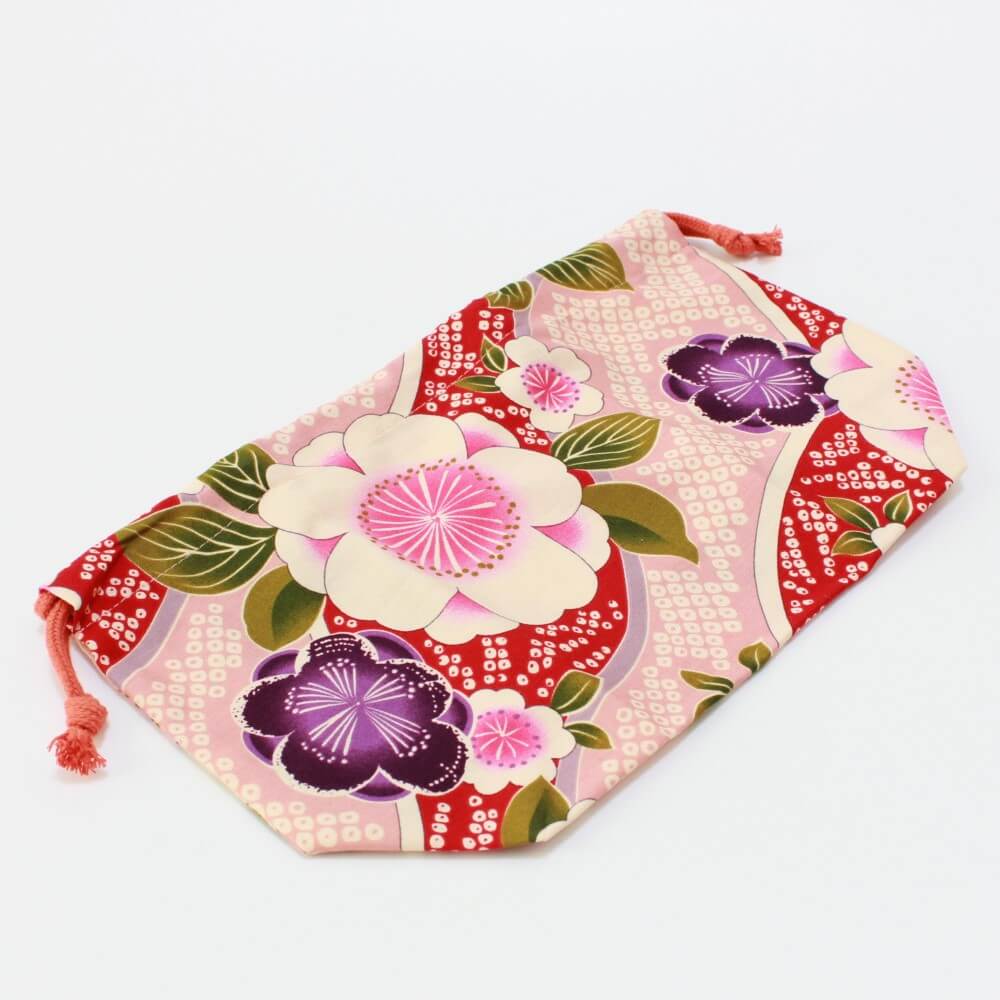 sakura blossoms bento lunch bag laid flat