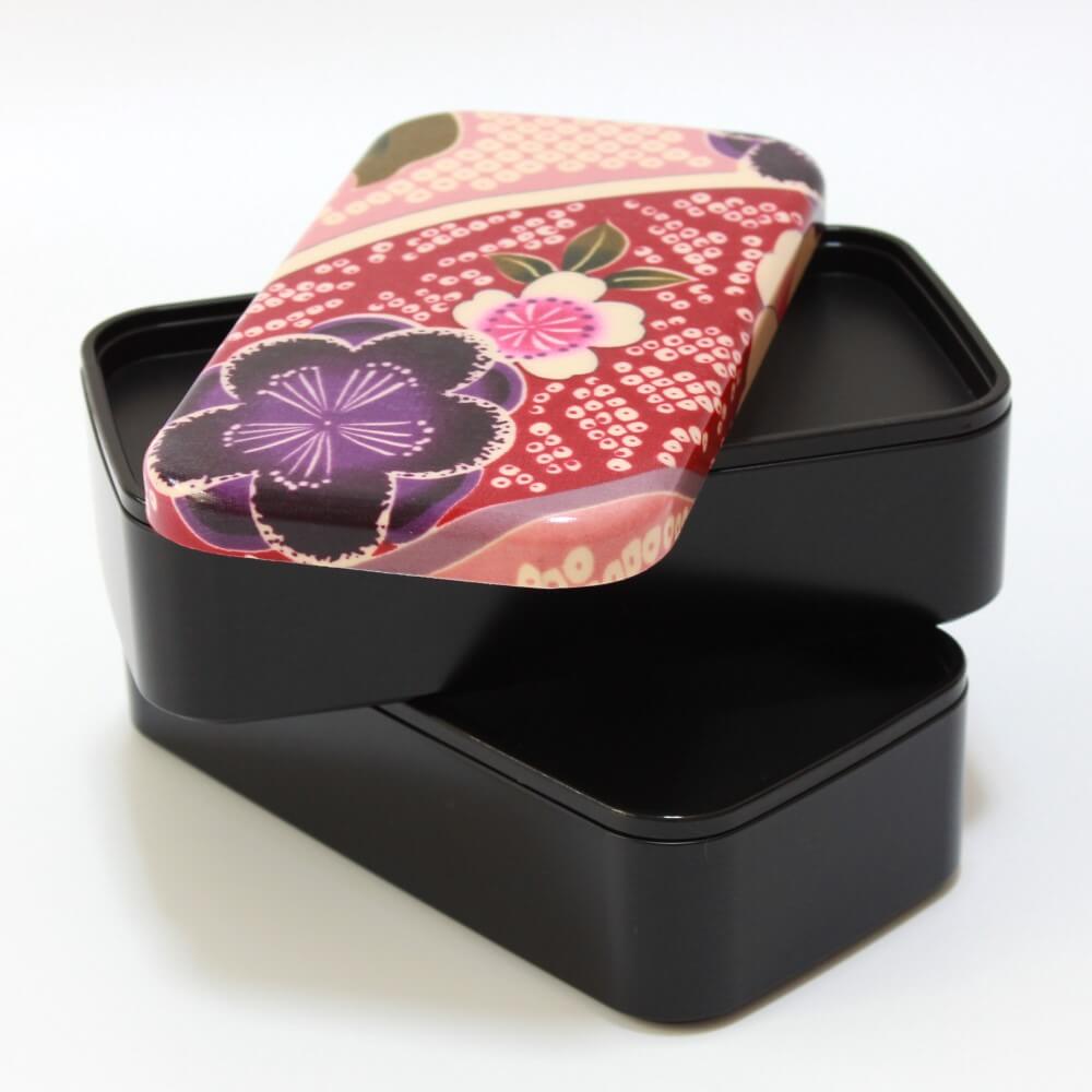 sakura blossoms rectangle bento box two layers separated