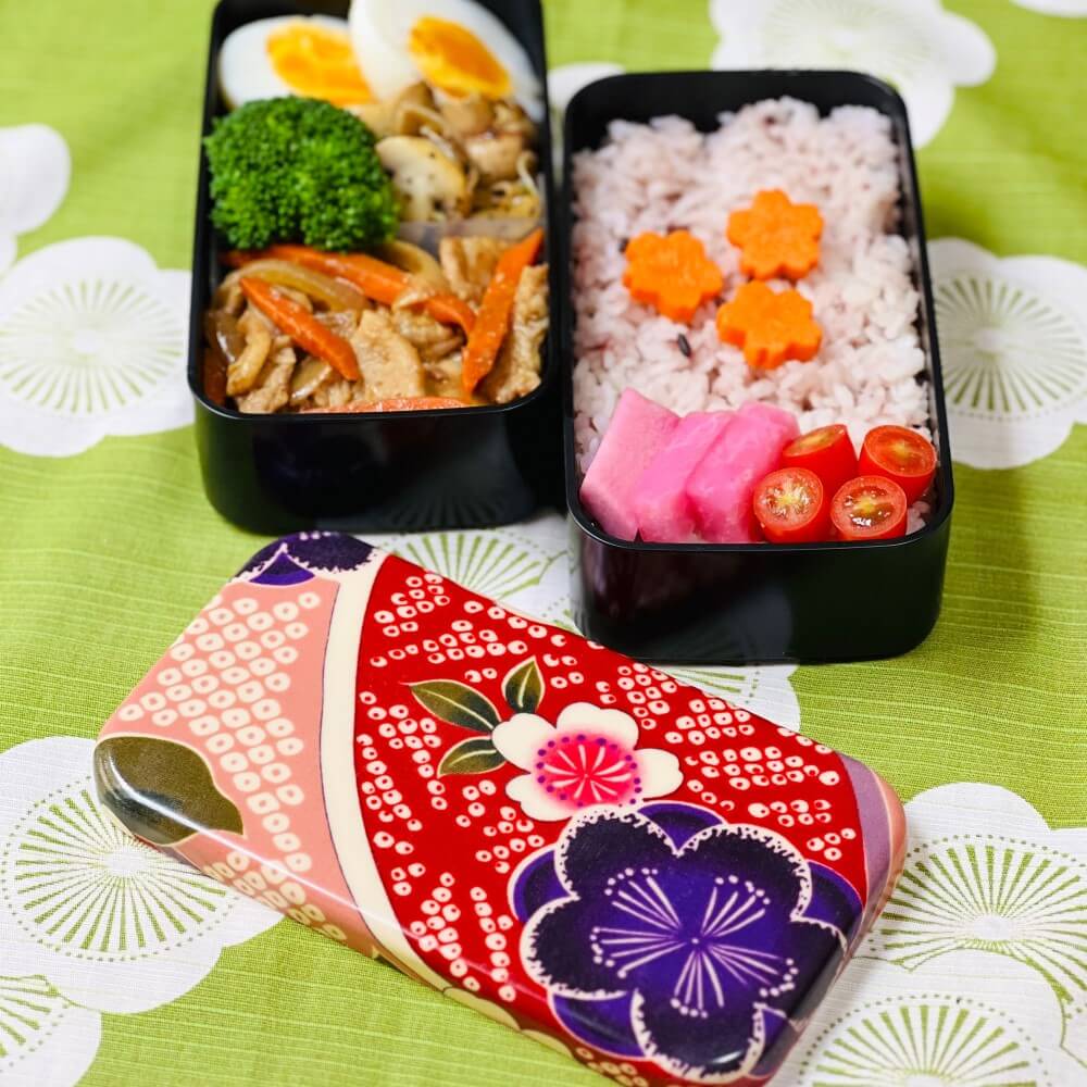 sakura blossoms rectangle lid food background