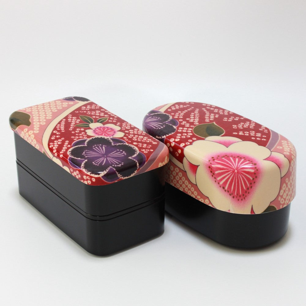 sakura blossoms oval rentagle 2 tier bento boxes