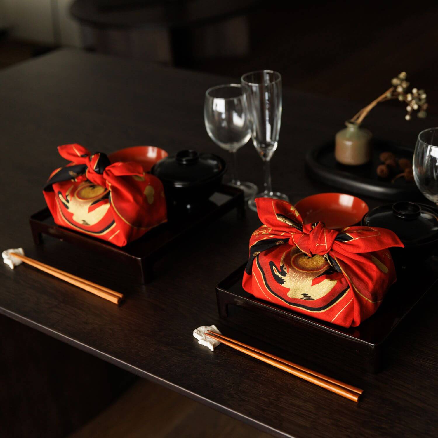 Setsugekka Japanese Lacquerware Furoshiki Wrapping Cloth | 58cm