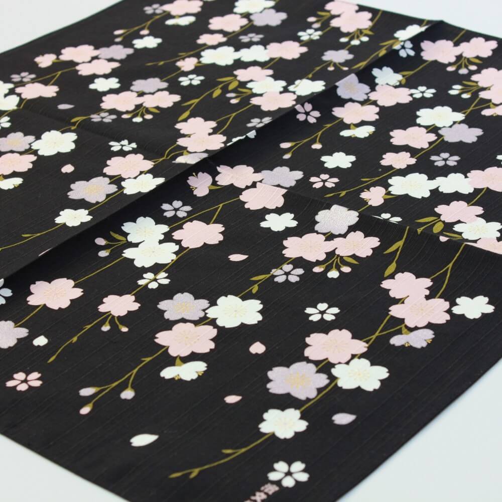 shidare yoru sakura furoshiki laid flat