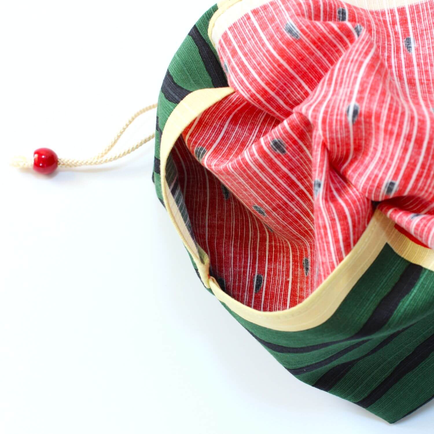 Hamamonyo Watermelon Kinchaku Bento Lunch Bag
