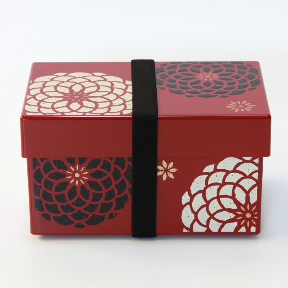 side profile hakoben red bento box lunch band