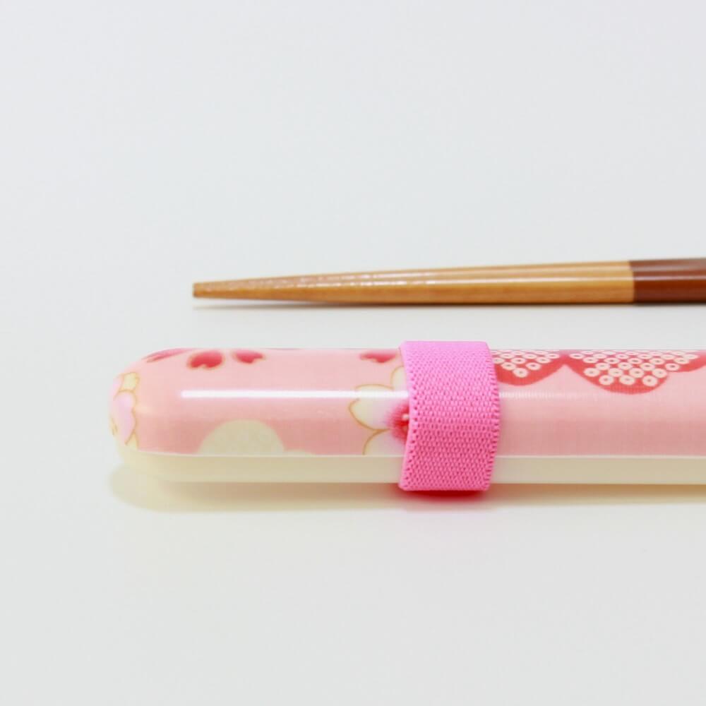 side profile of kimono yume sakura chopsticks case set