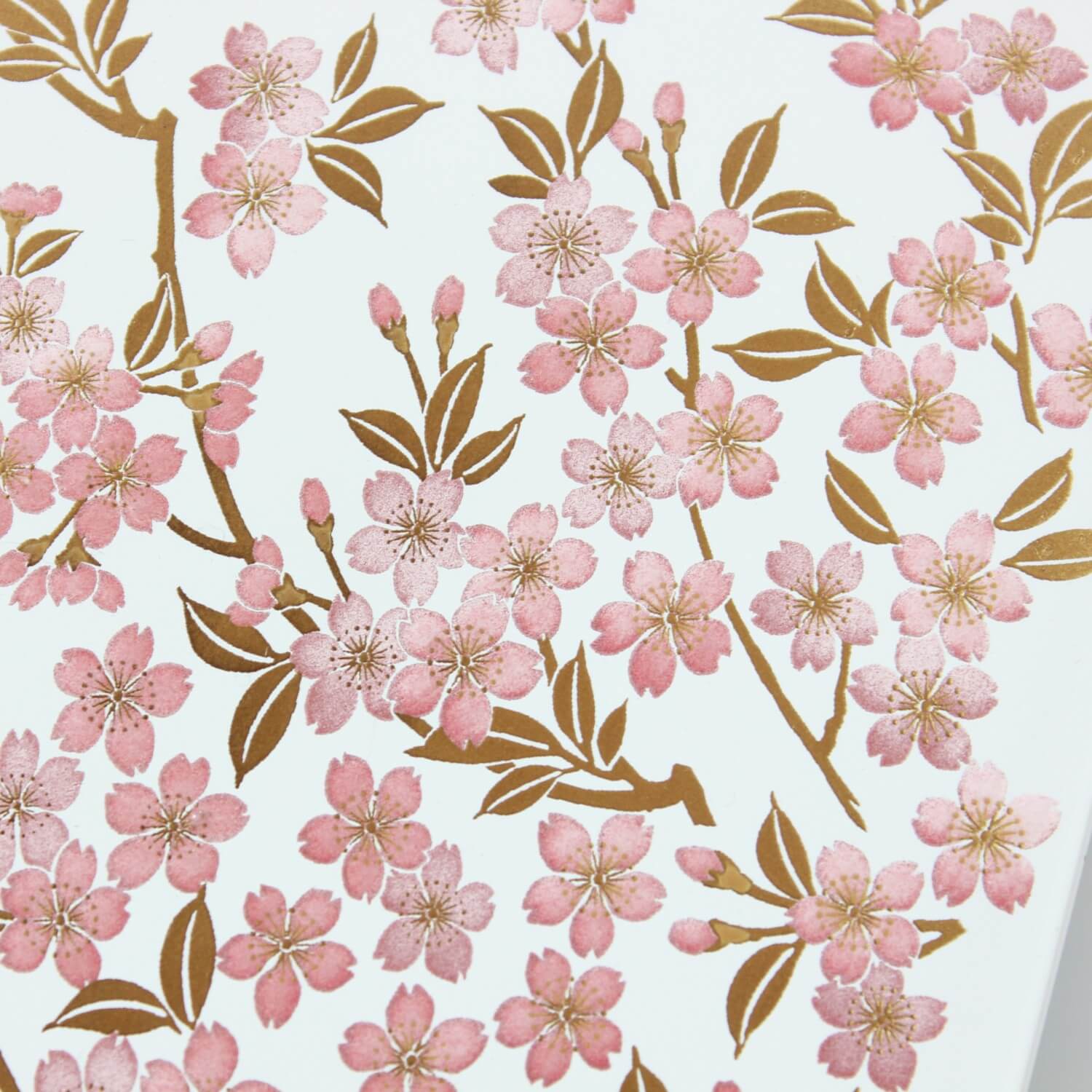 super zoom in of the lid of the sakura white and pink 3 tiered picnic bento box