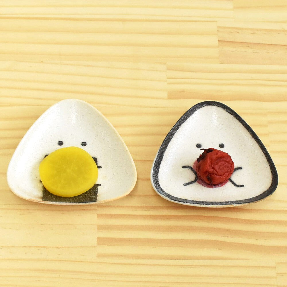 Gyutto Onigiri San Small Dish | Nori or Ume | Minoyaki Ceramic