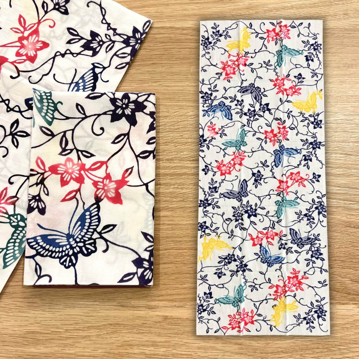 rienzome tenugui clematis and butterflies design