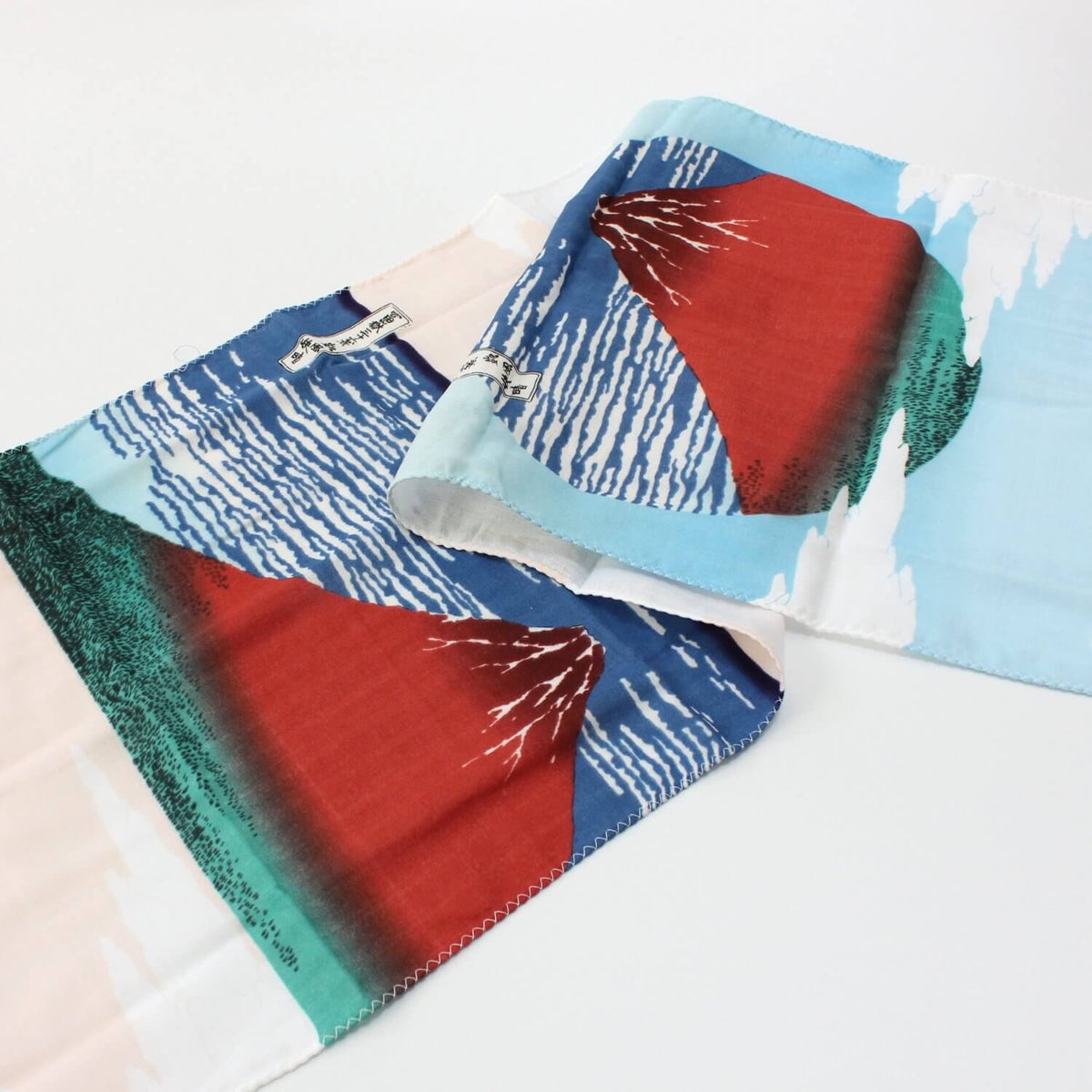 Yamamotojin Double Gauze Tenugui Hokusai Red Fuji