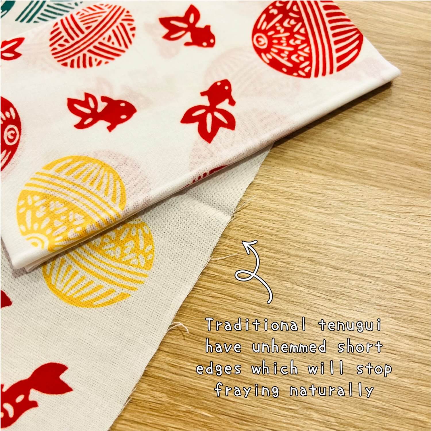 Rienzome Tenugui Temari Goldfish | Hand dyed | Todaya Shoten