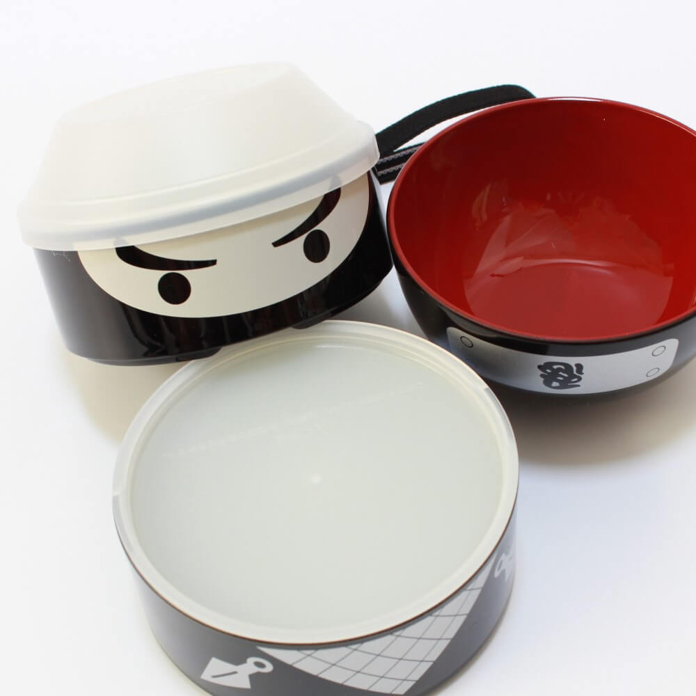three compartments kokeshi ninja bento box