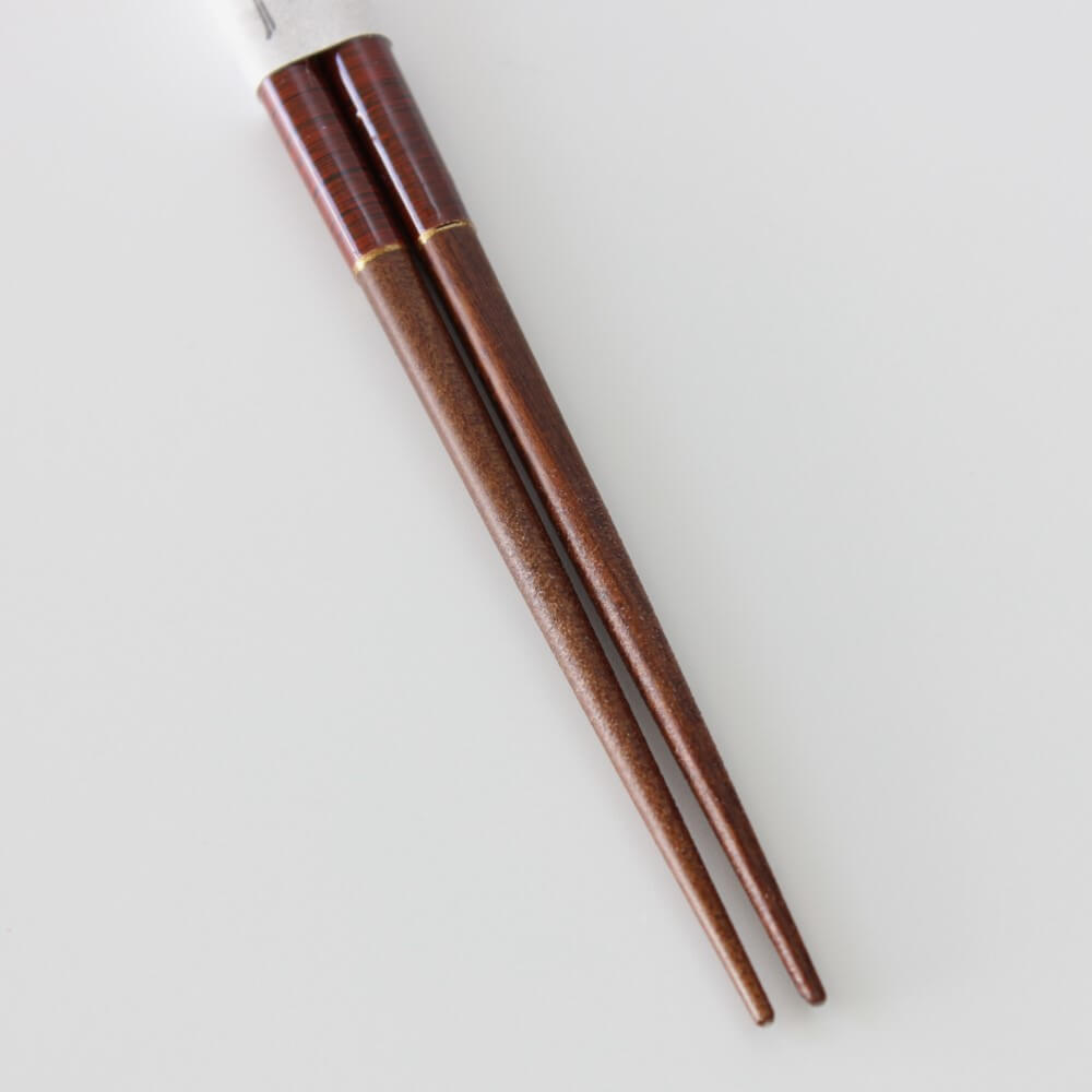 dark brown tips of mutsuki red chopsticks
