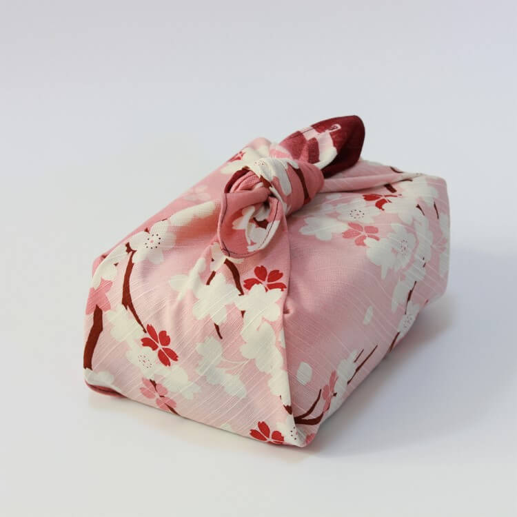 top angled shot of sakura scape furoshiki