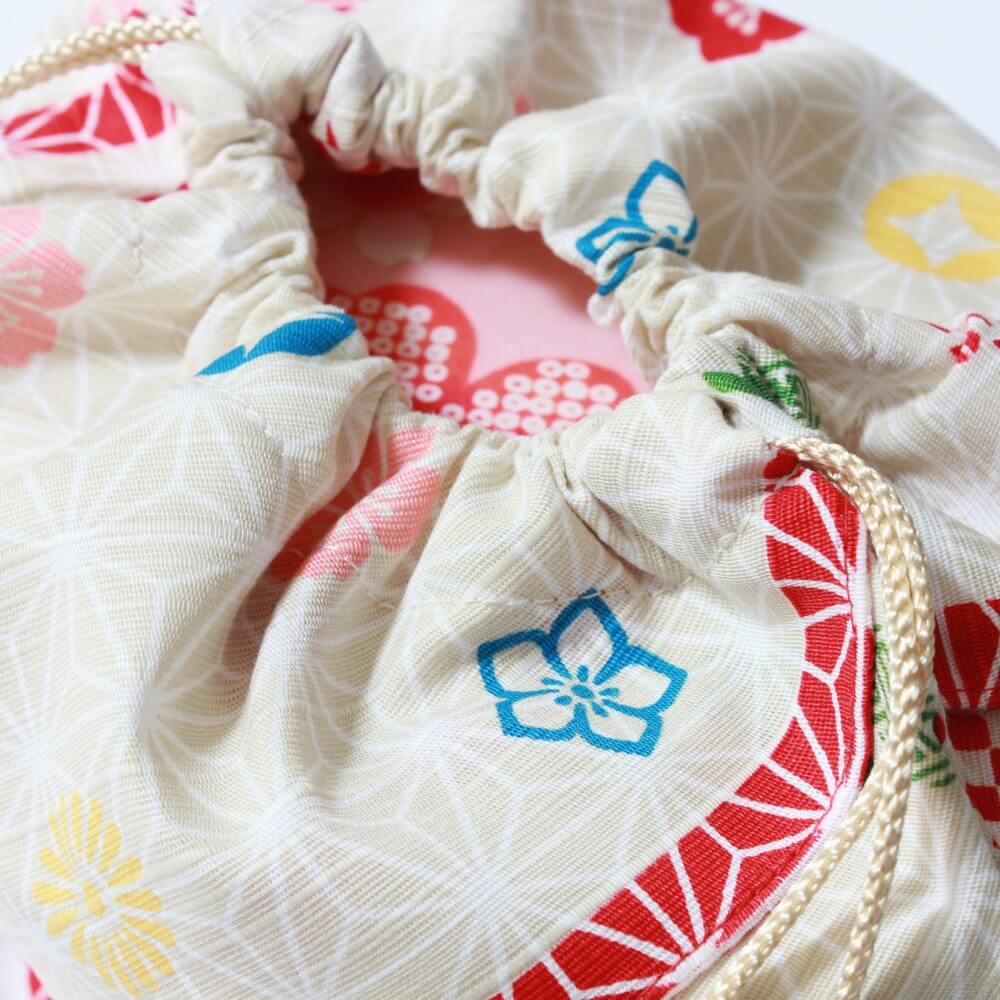 top of bento lunch bag hana hime komon