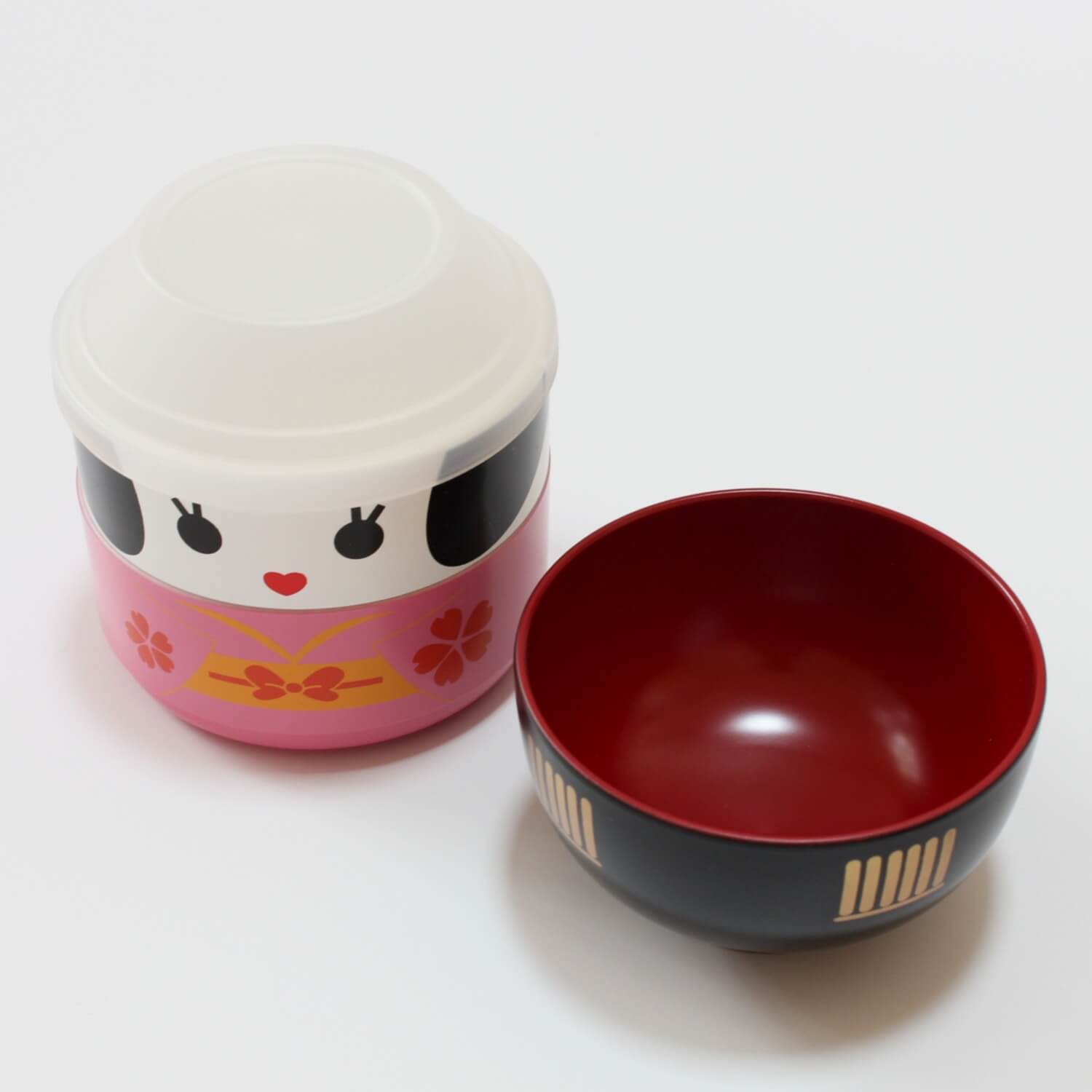 Mini Kokeshi Maiko 2 Tier Bento Box and Bowl