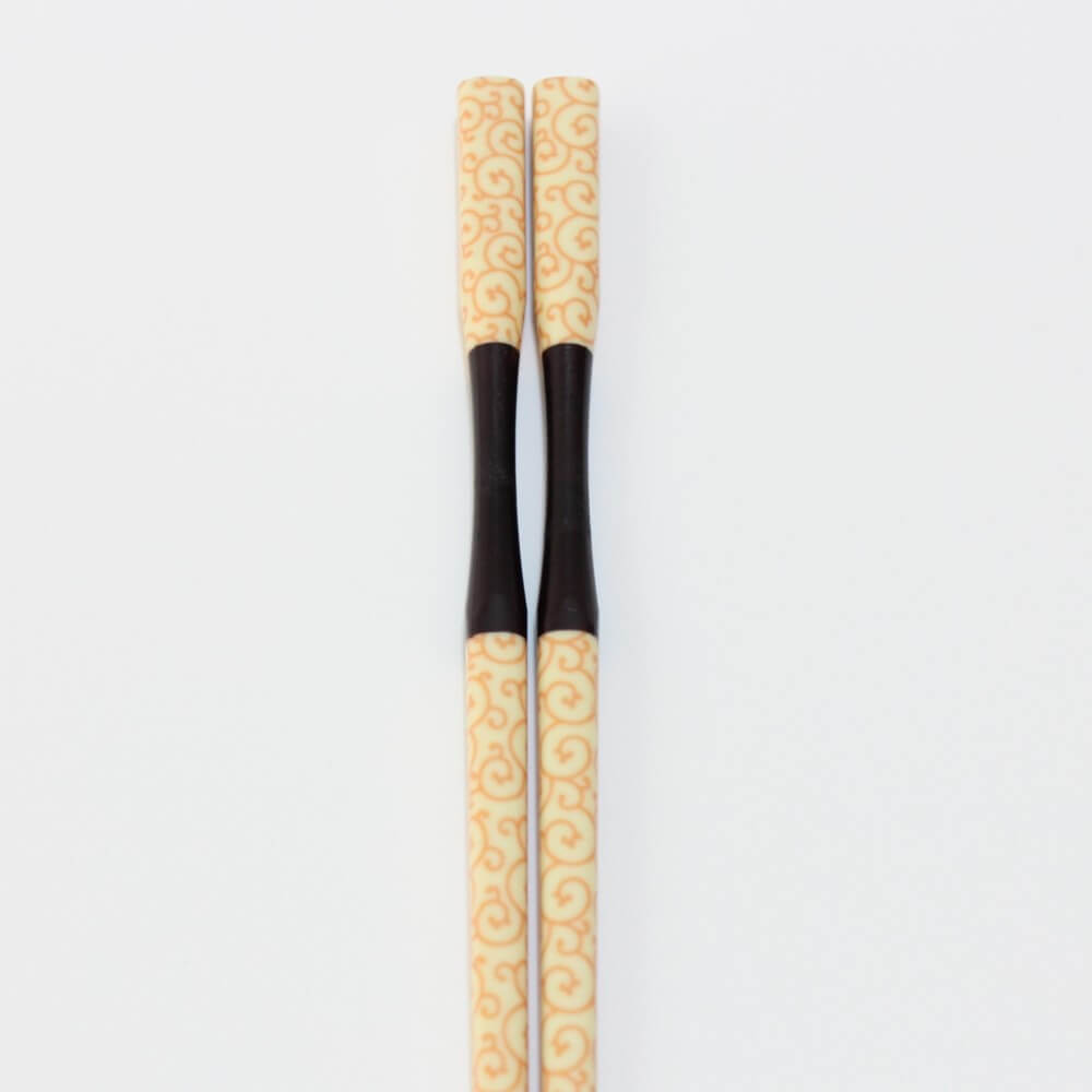 top perspective karakusa yellow chopsticks