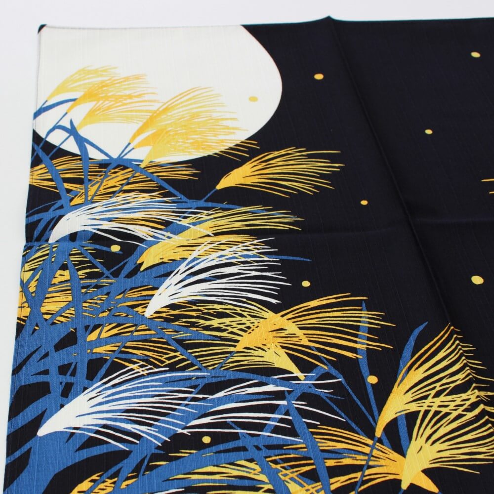 tsukishita furoshiki laid flat showing moon