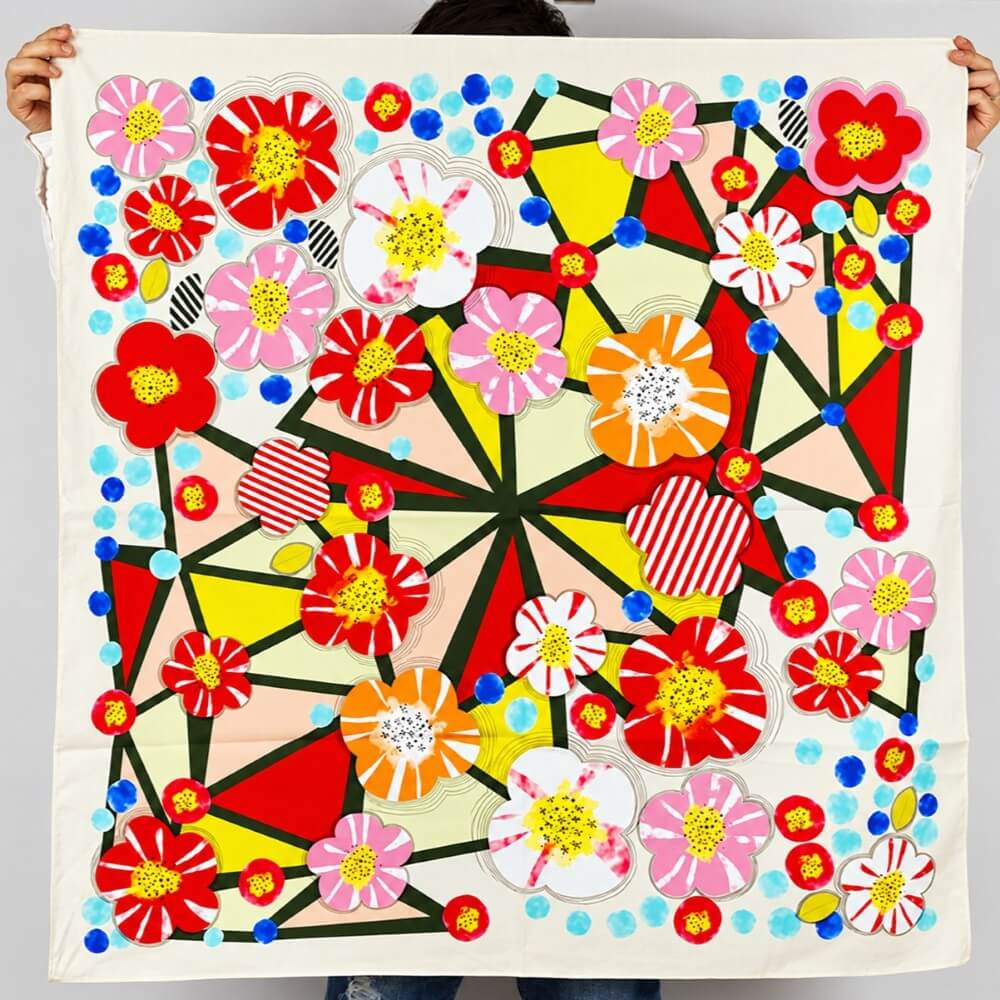 Ume No Hanagasa Furoshiki Wrapping Cloth 100cm