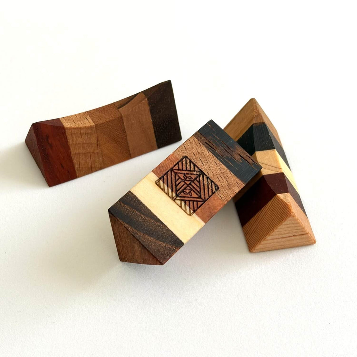 underside yosegi zaiku wooden chopstick rest