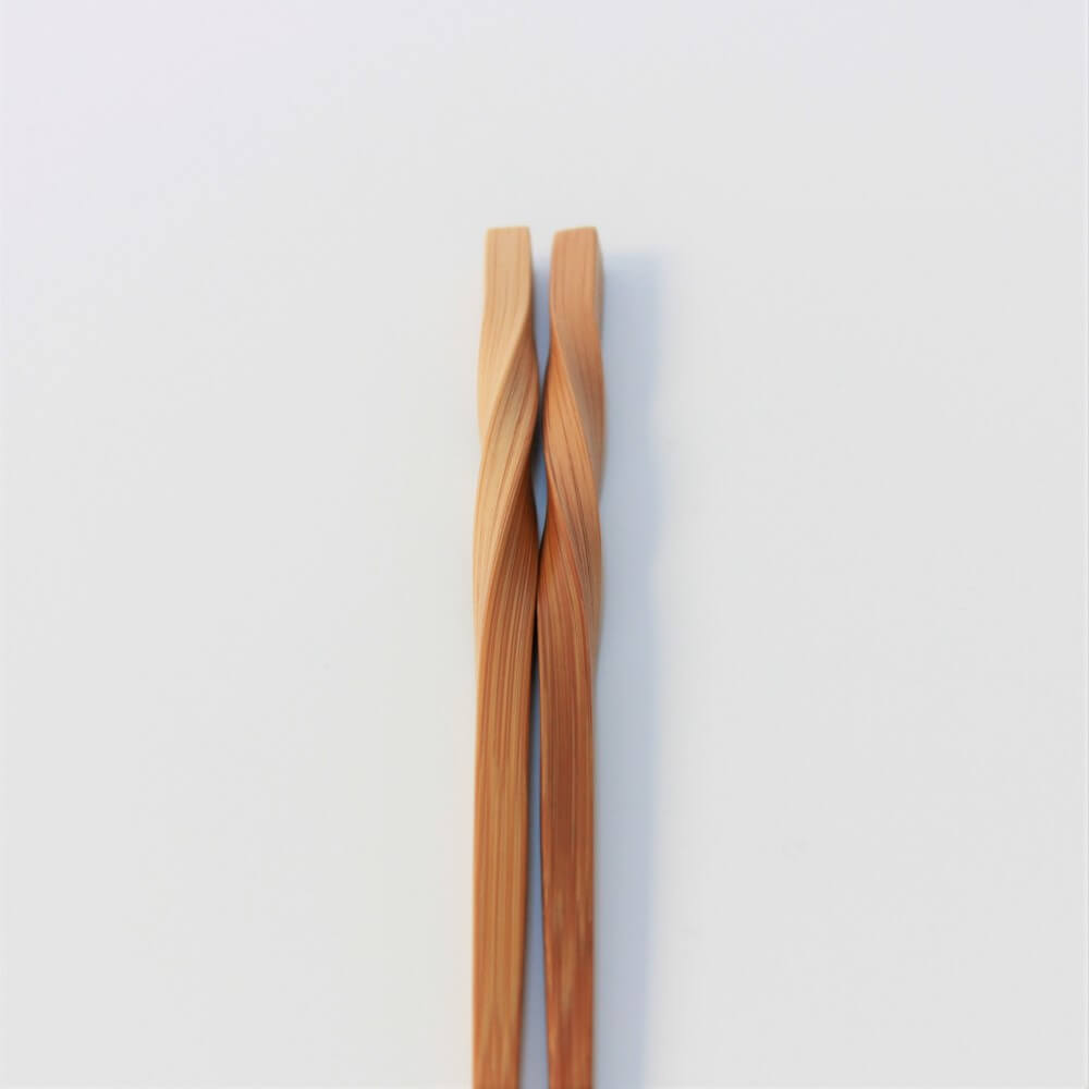 vertical shot twisted neck bamboo japanese chopsticks