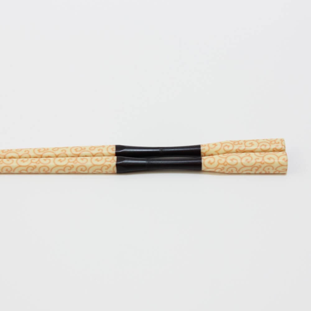 view from side karakusa yellow chopsticks