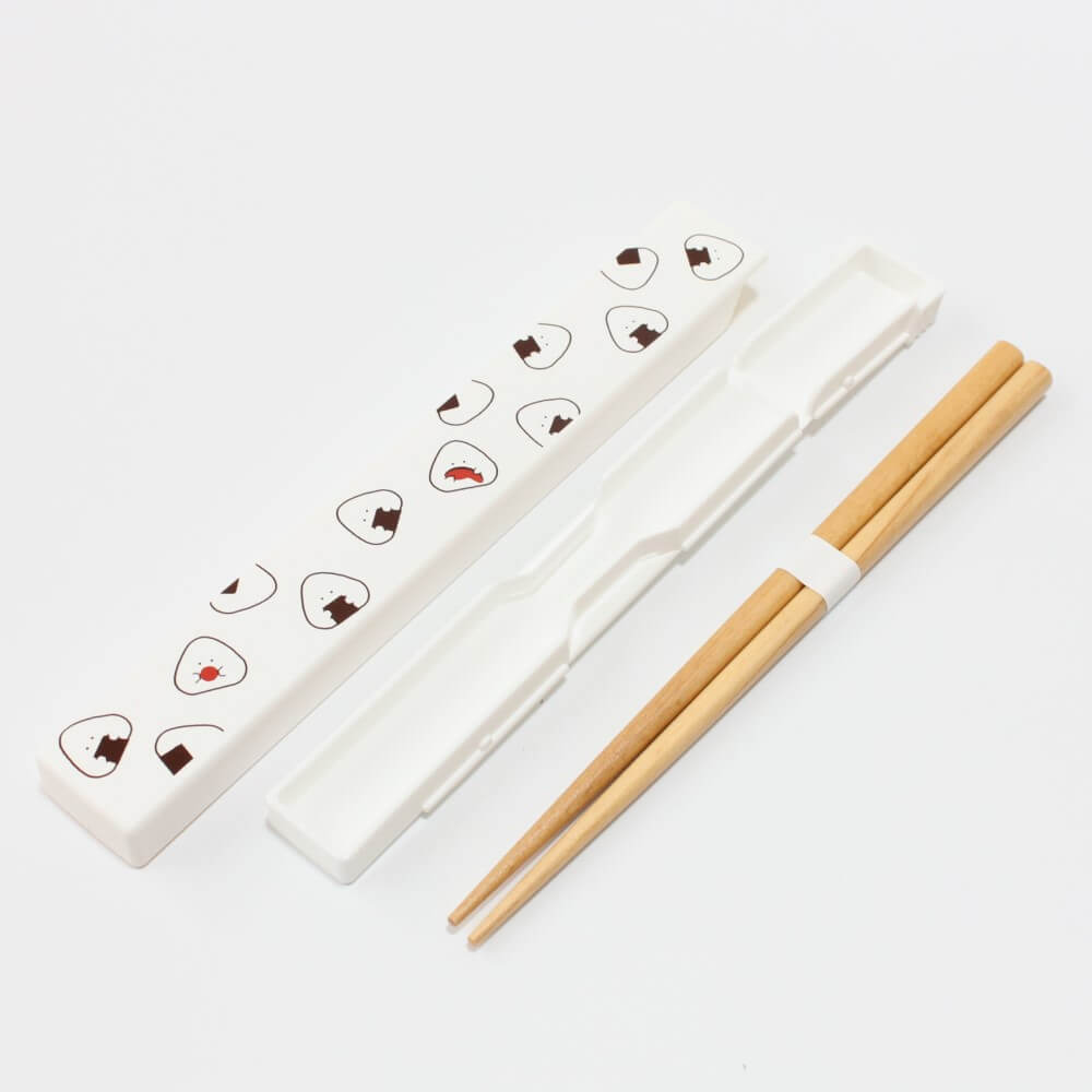 white onigiri chopsticks case disassembled