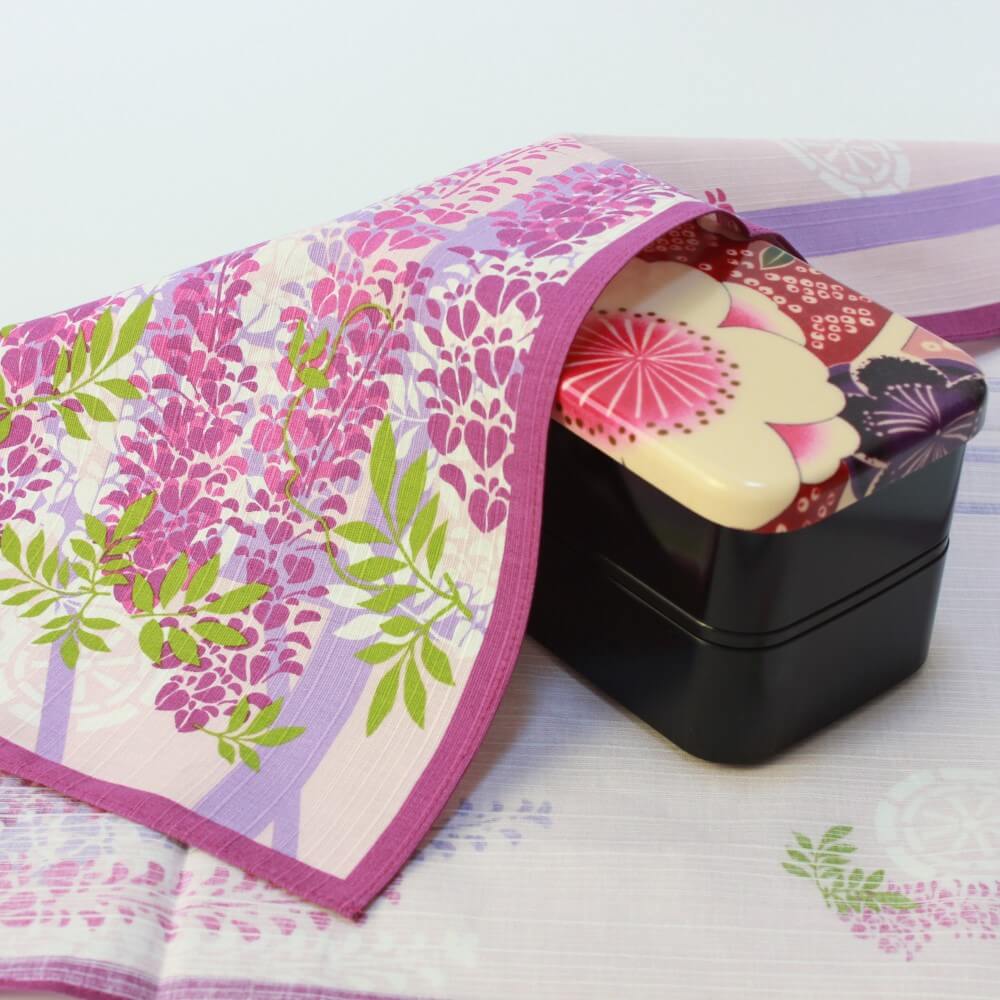 wisteria trellis furoshiki covering bento box