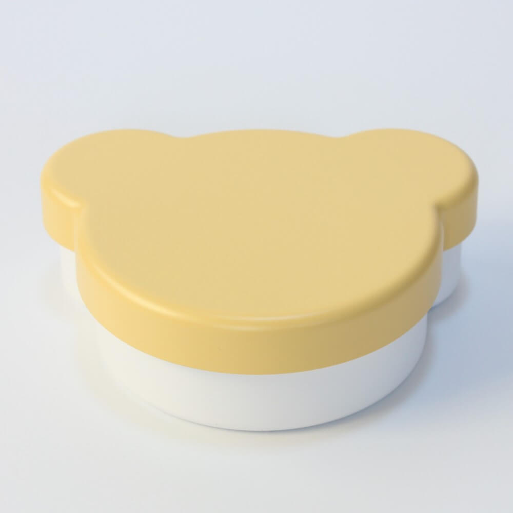 Yellow KIDS DISH lunch box from takenaka front profile