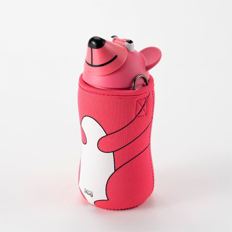 thermo mug pink animal bottle bear